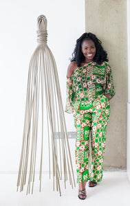 Binah African print silk pants