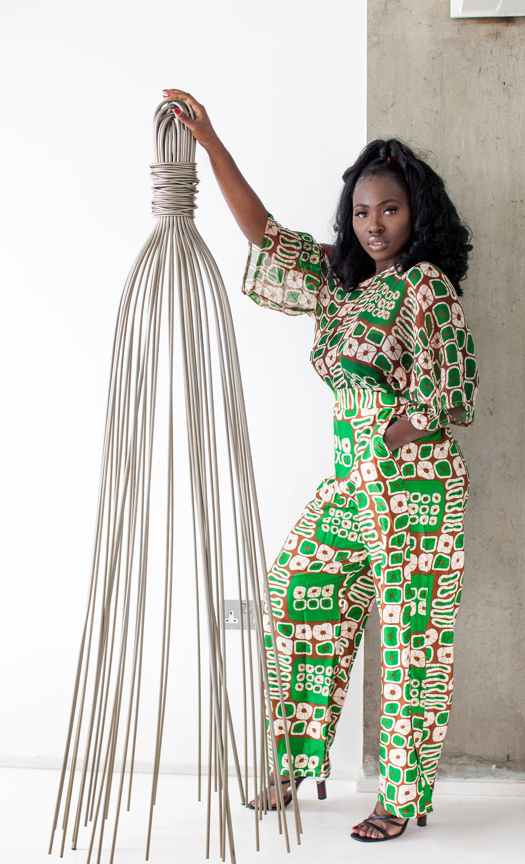 Binah African print silk pants