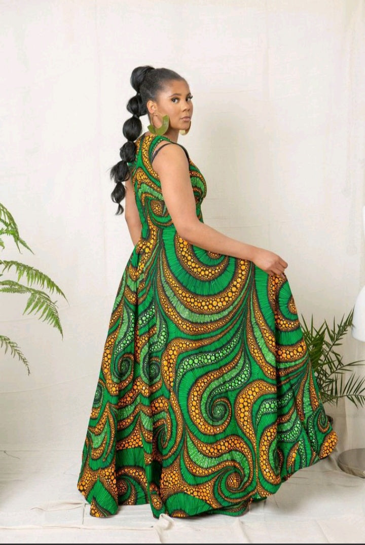 Chenemi Maxi African Print Dress