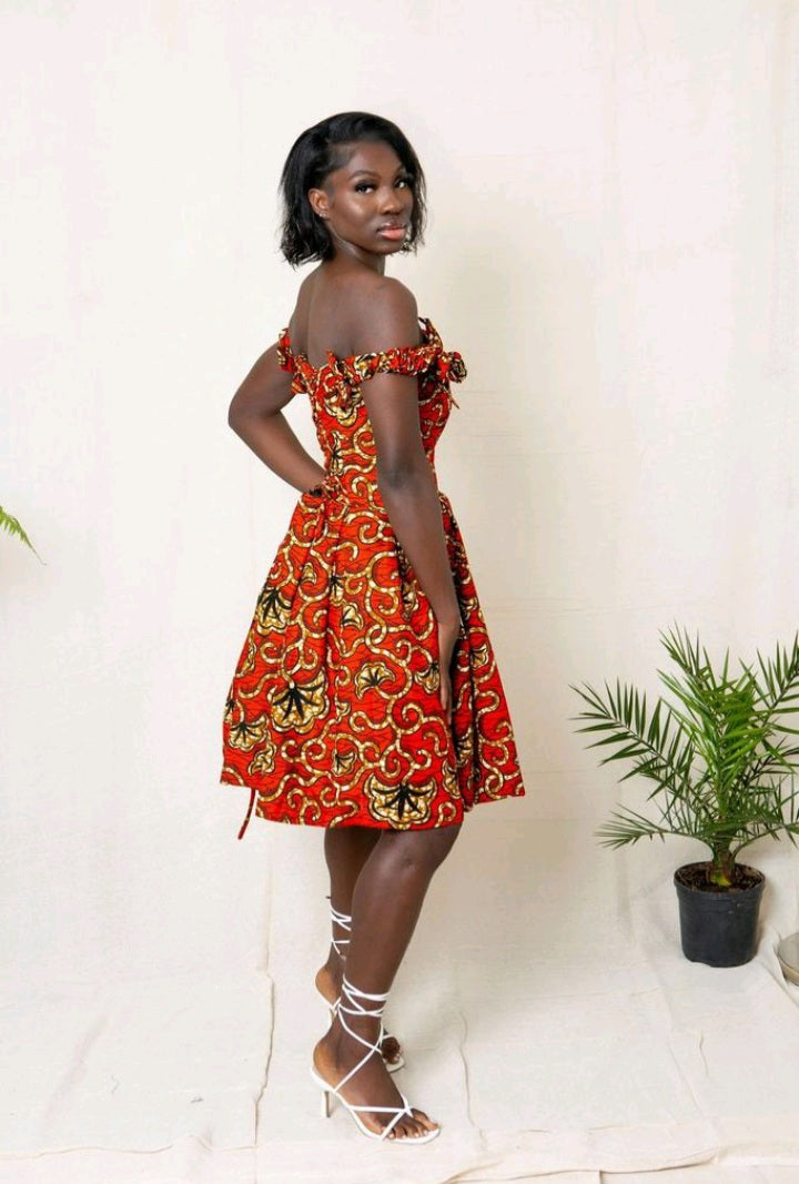 Imami Midi African Print Dress