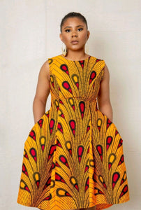 Tanya Midi African Print Dress