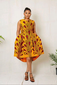Tanya Midi African Print Dress