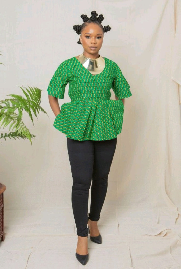 Sharae African Print Women's Top