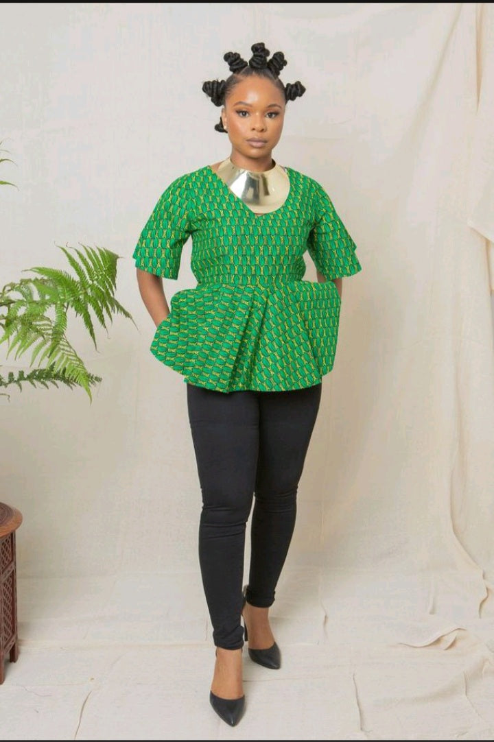 Sharae African Print Women's Top