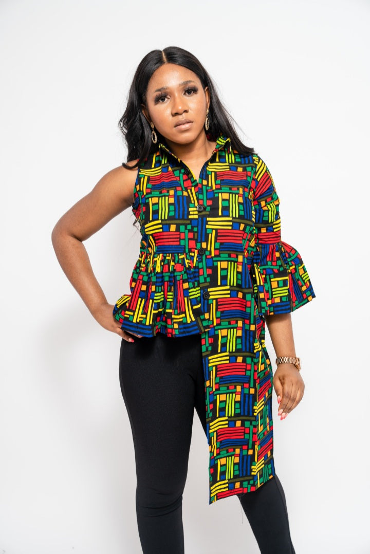Nma African Print Women's Top