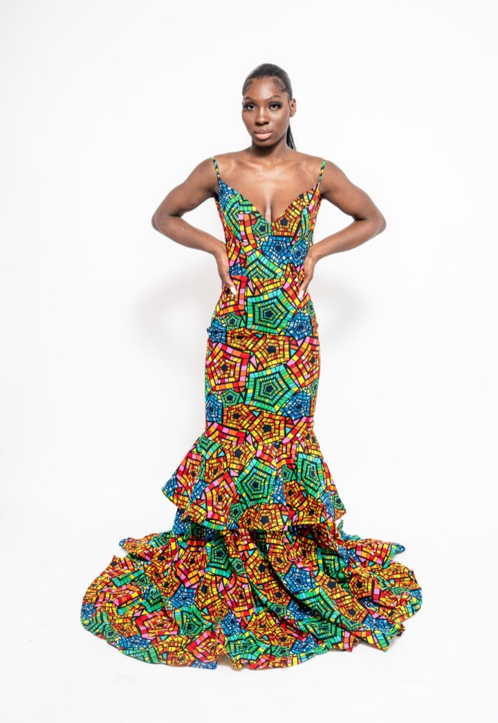 Ronke African Print Mermaid Dress