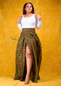 The Adia African print overlap skirt - Afrothrone