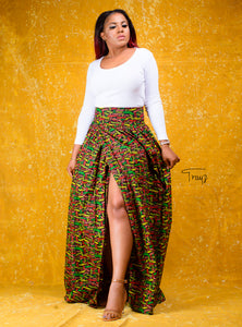 The Adia African print overlap skirt - Afrothrone
