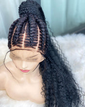 Load image into Gallery viewer, Goddess Conrow braids wig, Full lace braids,Goddess braided wig, Goddess stitch conrow braid wig, Bohemian braids, Boho braids, Updo conrow