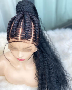 Goddess Conrow braids wig, Full lace braids,Goddess braided wig, Goddess stitch conrow braid wig, Bohemian braids, Boho braids, Updo conrow