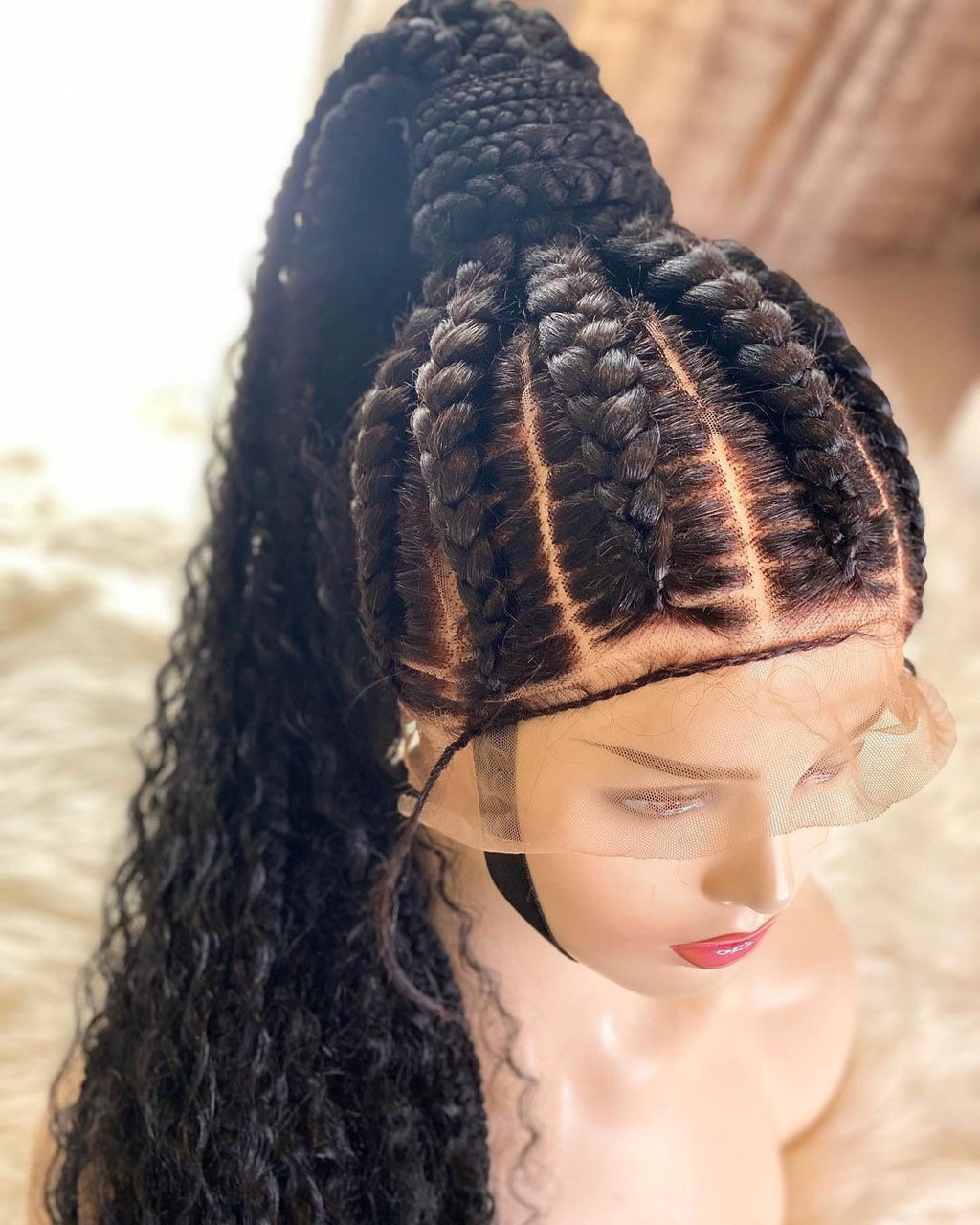 Goddess Conrow braids wig, Full lace braids,Goddess braided wig, Goddess stitch conrow braid wig, Bohemian braids, Boho braids, Updo conrow