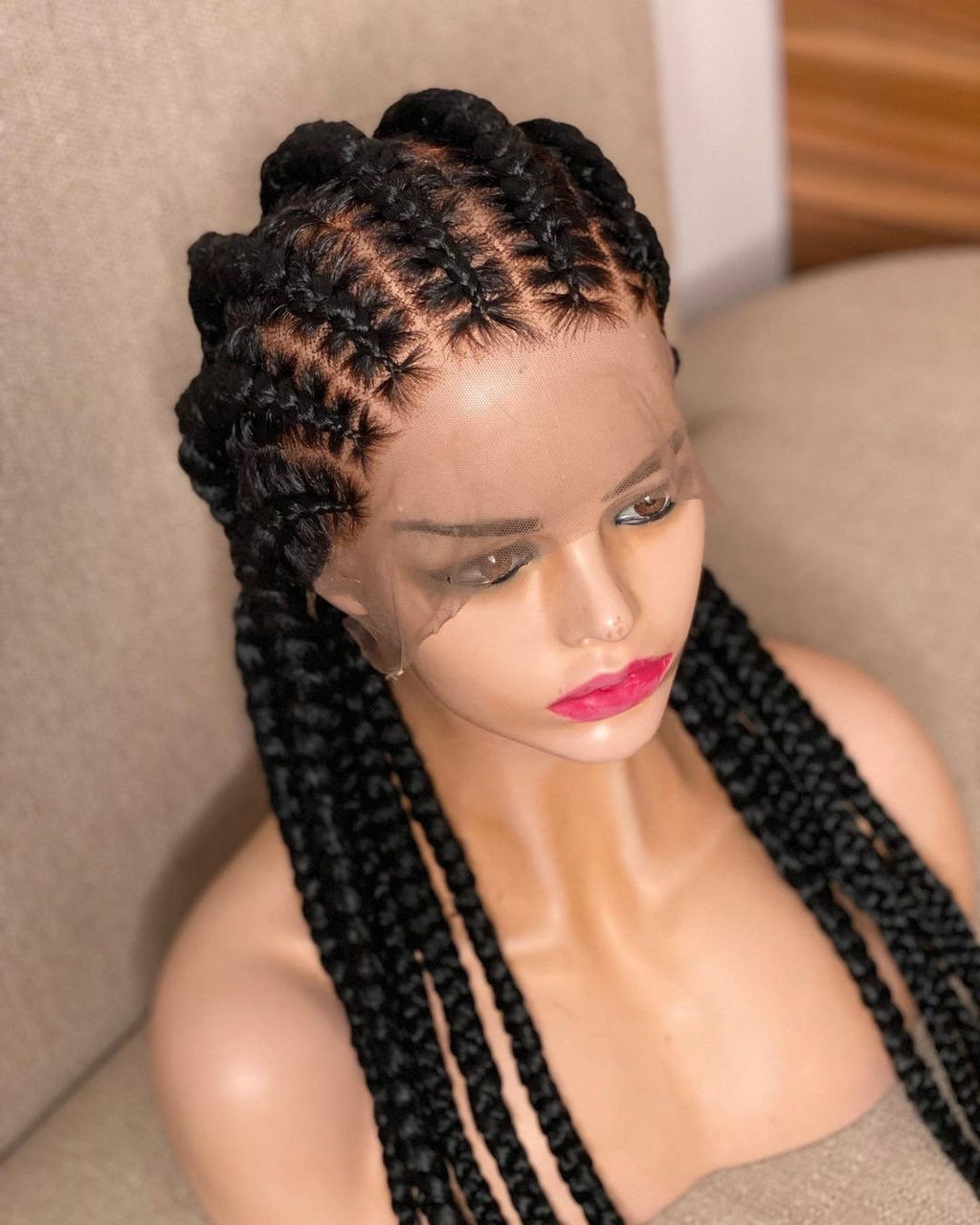 Stitch braids wig, Conrow braids, Feed in braids, All back conrow braid wig, Full lace stitch conrow braids, Box braid wig, Braided wig