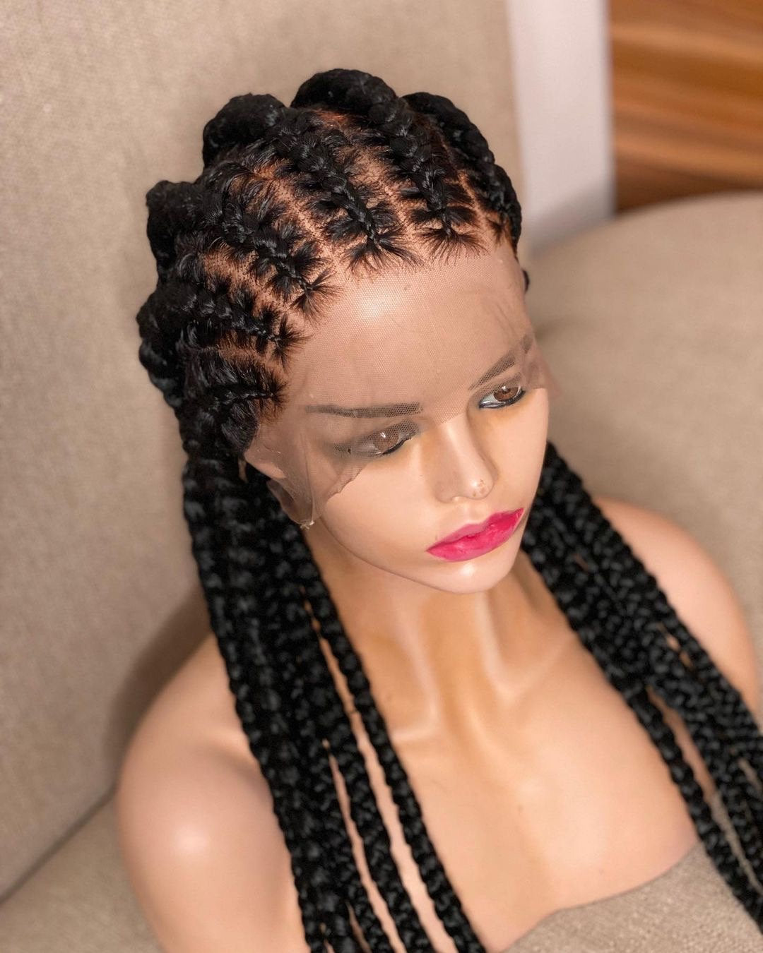 Stitch braids wig, Conrow braids, Feed in braids, All back conrow braid wig, Full lace stitch conrow braids, Box braid wig, Braided wig