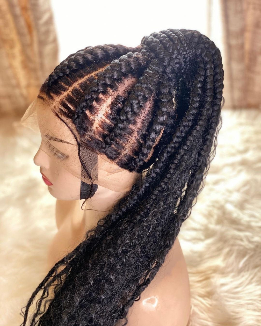 Goddess Conrow braids wig, Full lace braids,Goddess braided wig, Goddess stitch conrow braid wig, Bohemian braids, Boho braids, Updo conrow