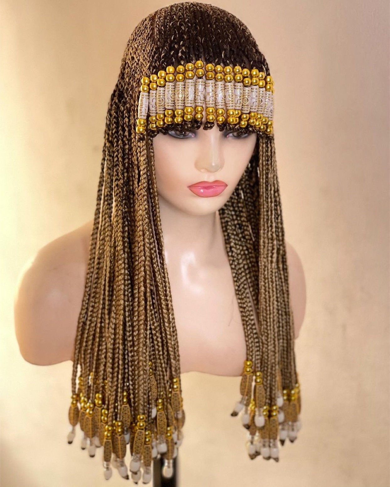 Beyonce inspired braids wig with bangs, Conrow Box braid wig, Feeding braids wig, braided wig, Conrow braided wig, Gypsy boho braids