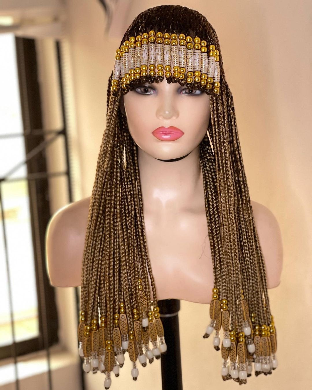 Beyonce inspired braids wig with bangs, Conrow Box braid wig, Feeding braids wig, braided wig, Conrow braided wig, Gypsy boho braids