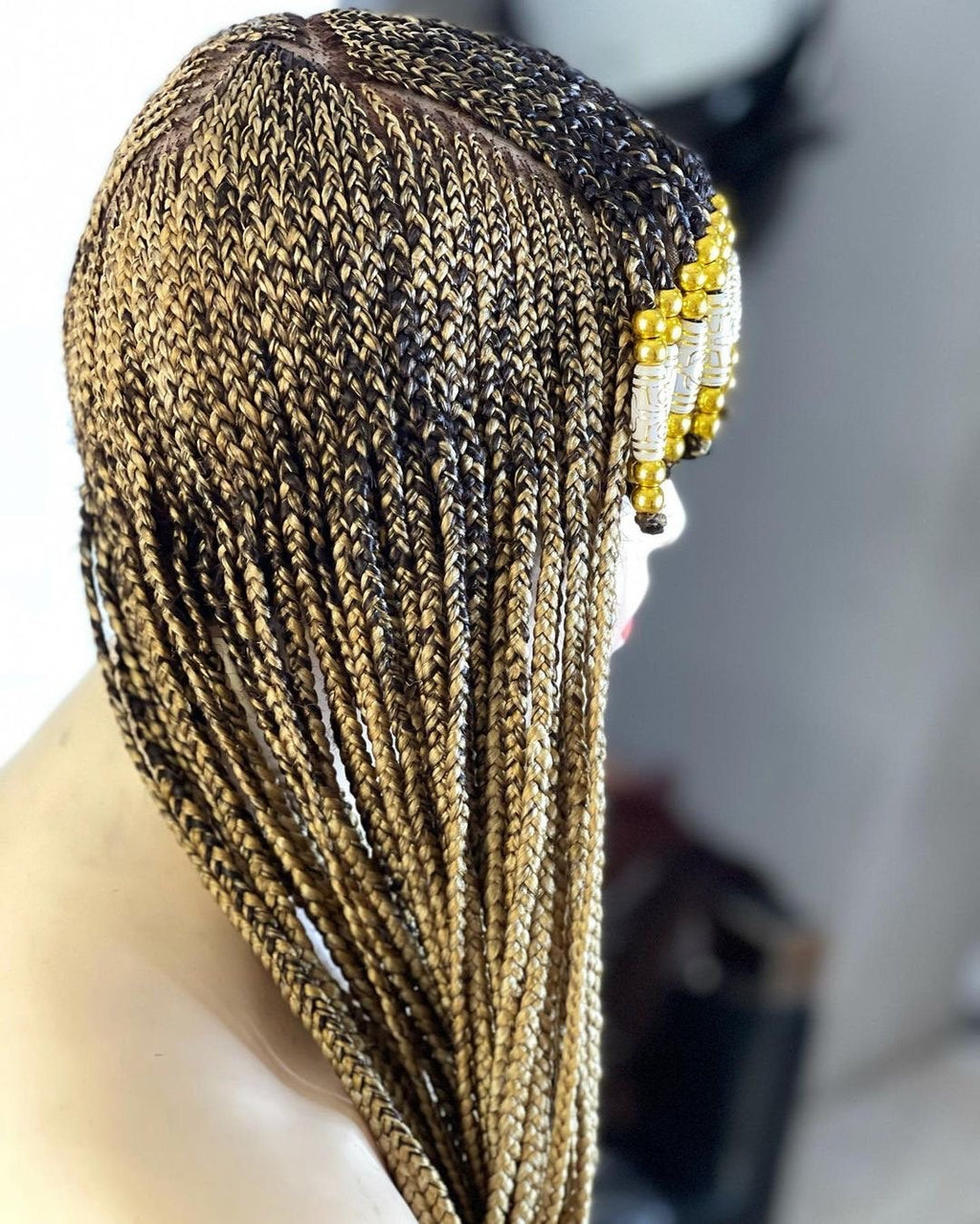 Beyonce inspired braids wig with bangs, Conrow Box braid wig, Feeding braids wig, braided wig, Conrow braided wig, Gypsy boho braids