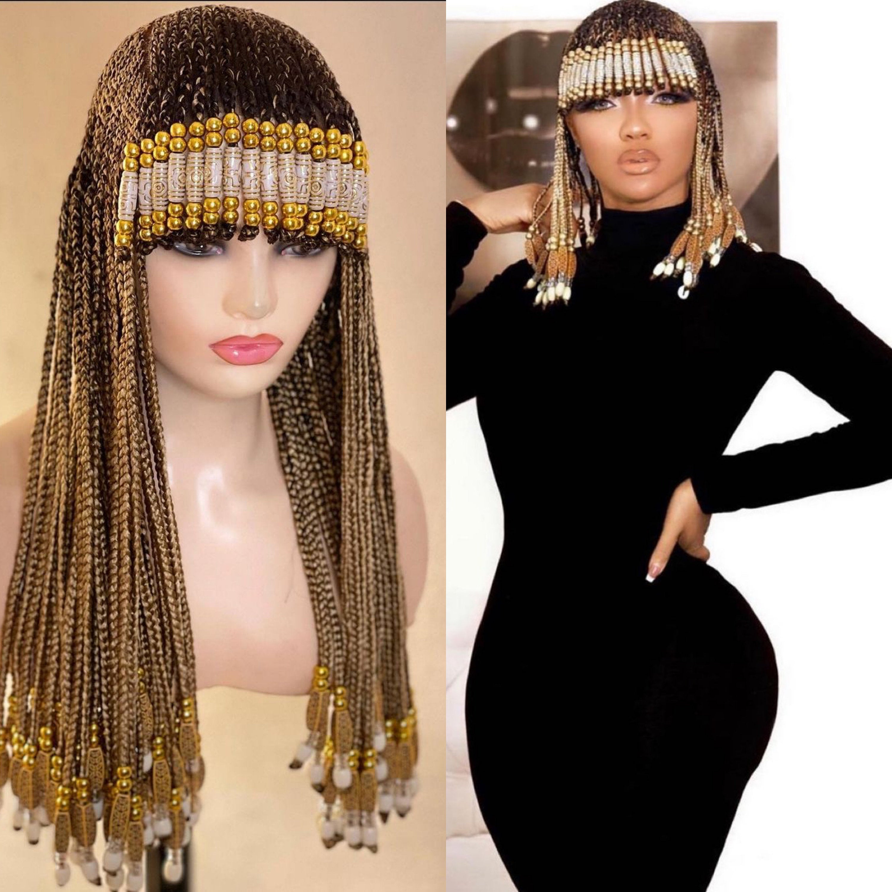 Braided wigs with bangs hotsell