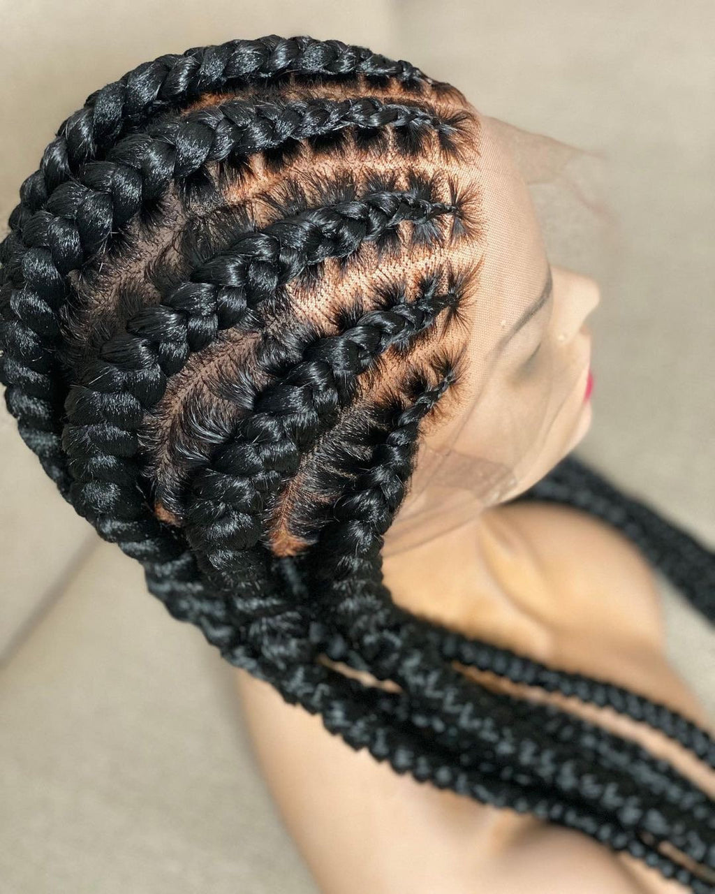 Stitch braids wig, Conrow braids, Feed in braids, All back conrow braid wig, Full lace stitch conrow braids, Box braid wig, Braided wig