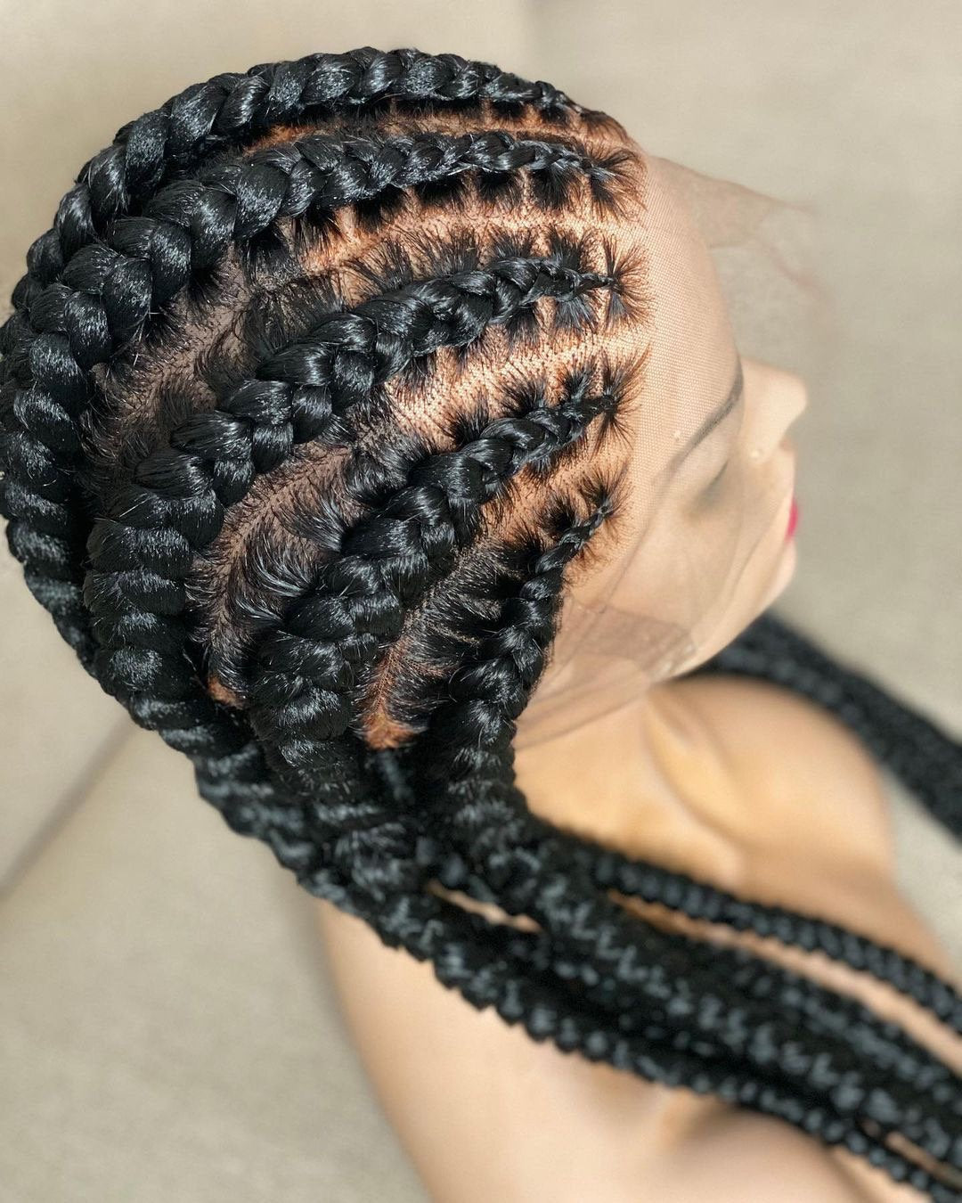 Stitch braids wig, Conrow braids, Feed in braids, All back conrow braid wig, Full lace stitch conrow braids, Box braid wig, Braided wig