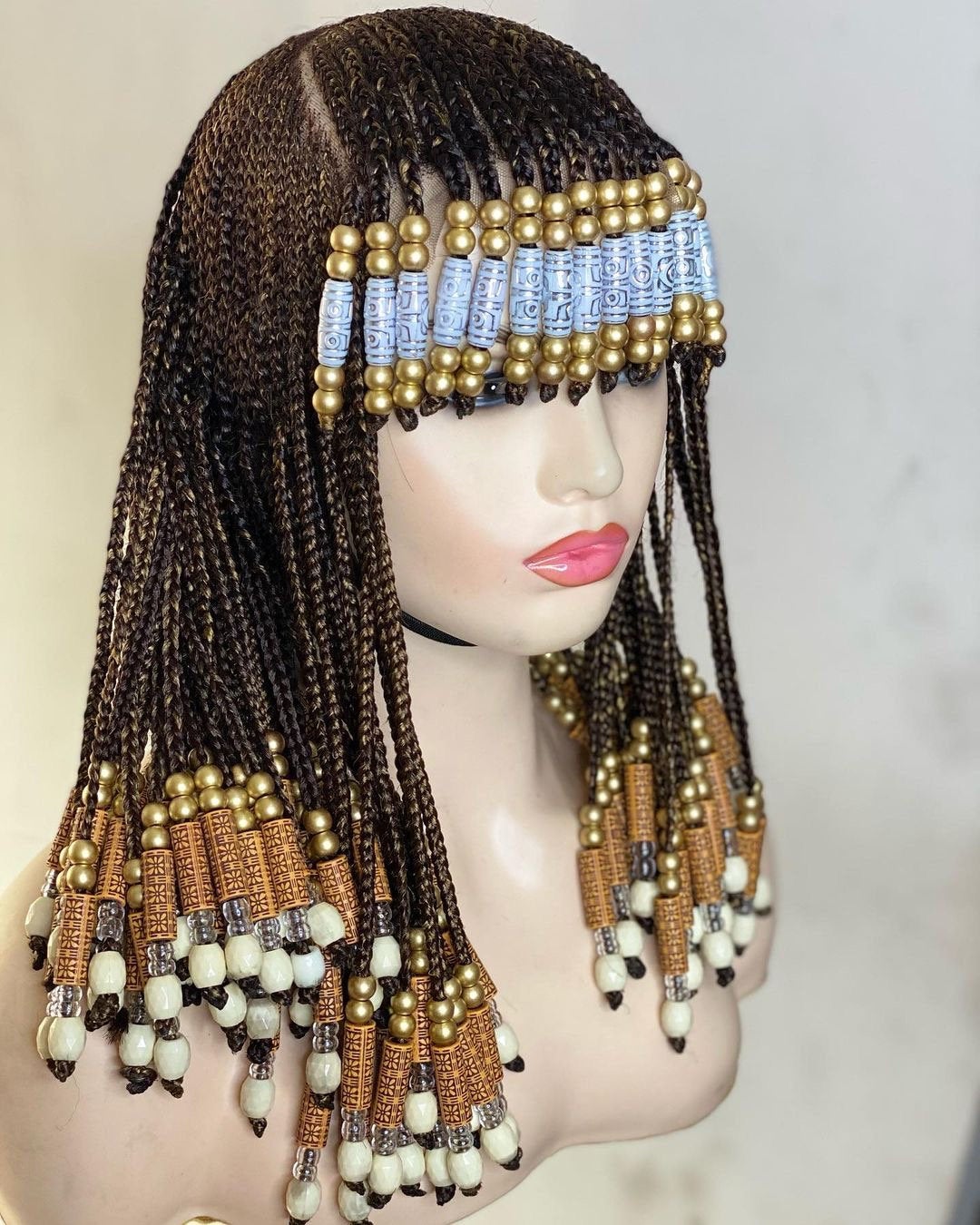 Braided wigs with discount bangs