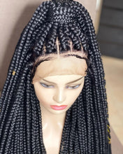 Load image into Gallery viewer, Jumbo Box braid wig, Large box braid wig, Box braided wig, Jumbo braids wig, Bohemian braids, Gypsy Boho braids, Braid wig for black women