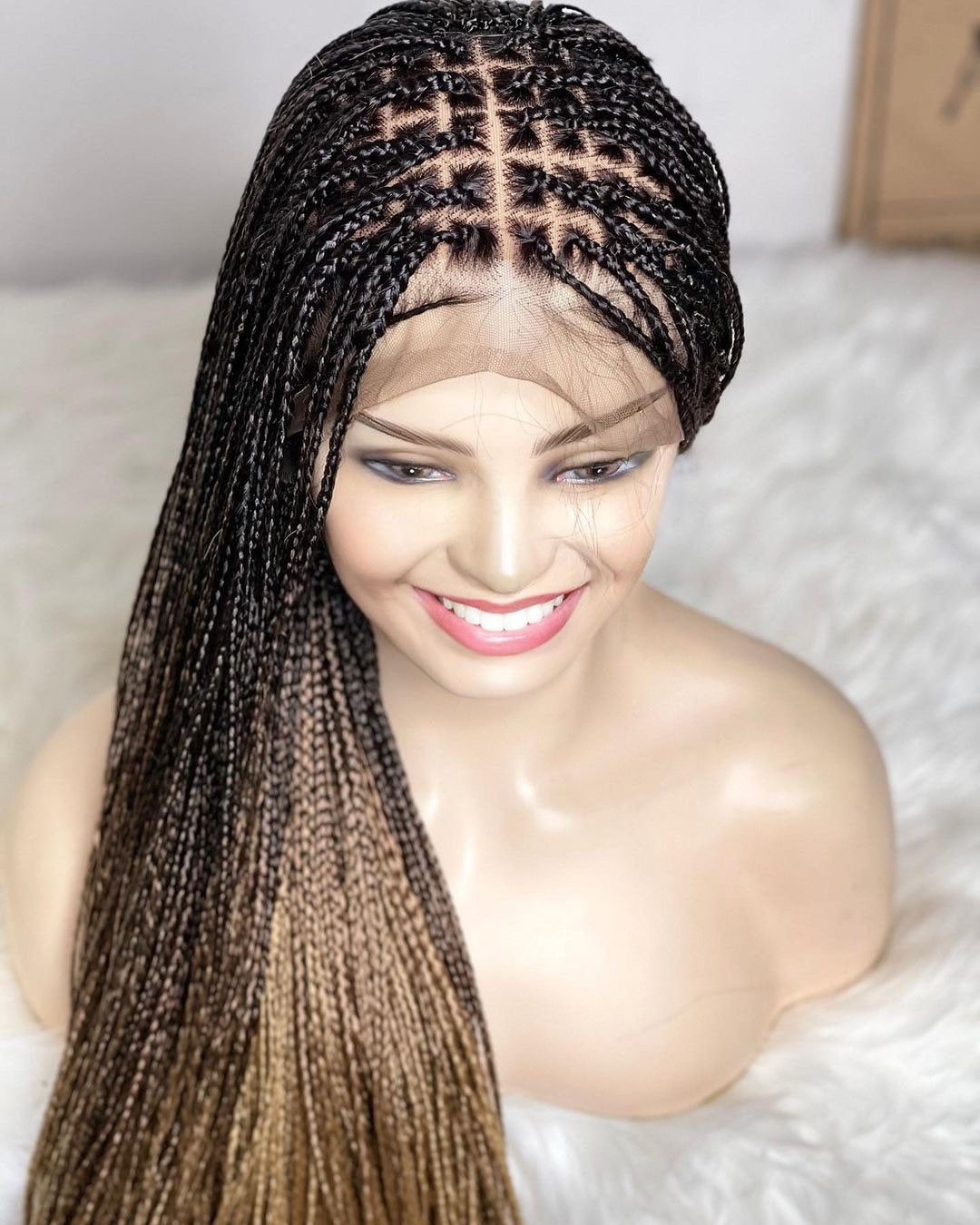 Knotless micro braids, Knotless braided wig, Full lace wig