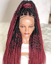 Load image into Gallery viewer, Senegalese twist wig, Ombré twist, Braids wig for Black women, Fulani braid wig, Senegalese braids wig, Twist wig, Ghana braids wig