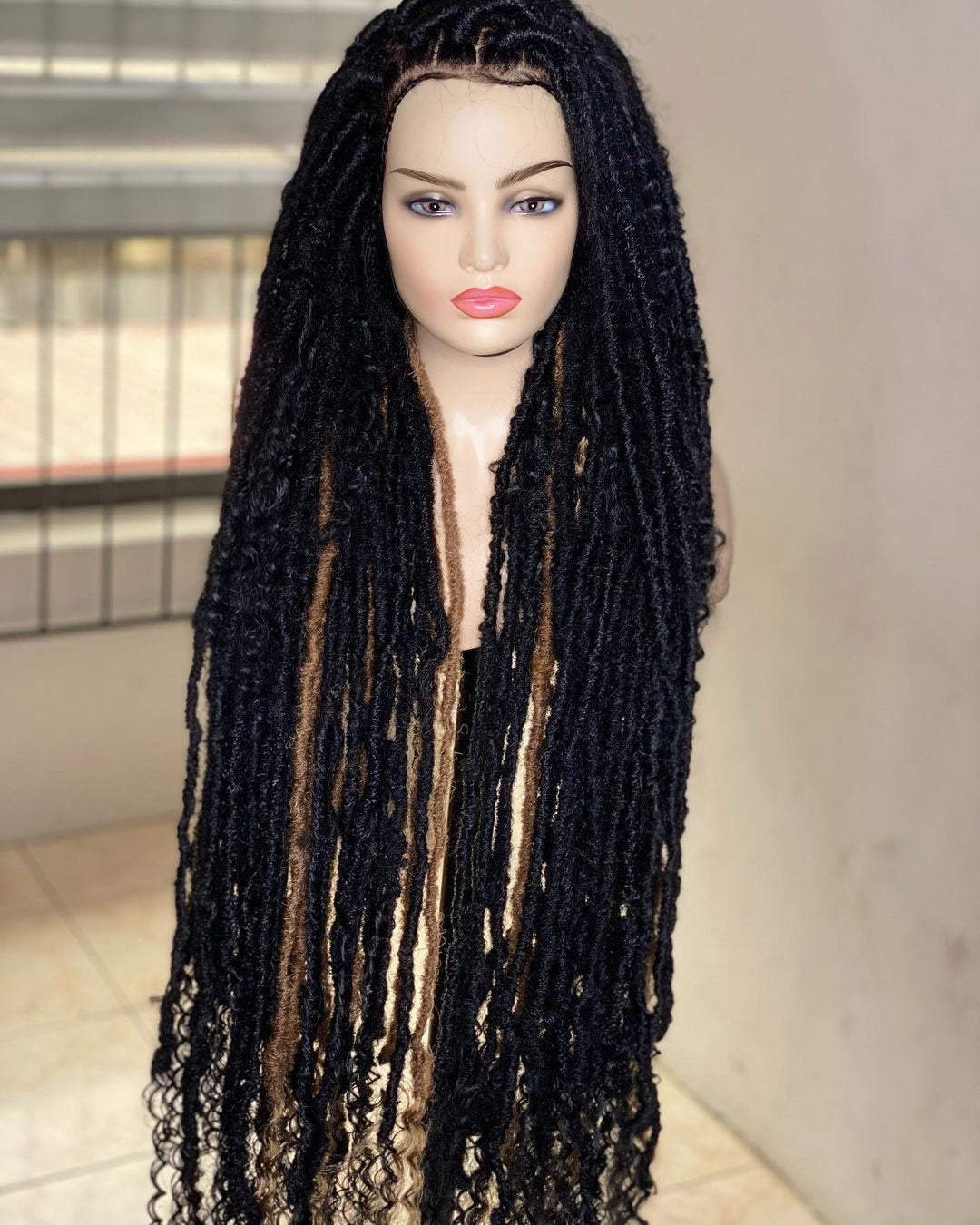Goddess locs wig, Faux locs wig, Goddess locs, Dread locs wig, dreadlocks wig, goddess locs, boho locs, textured locs for black women