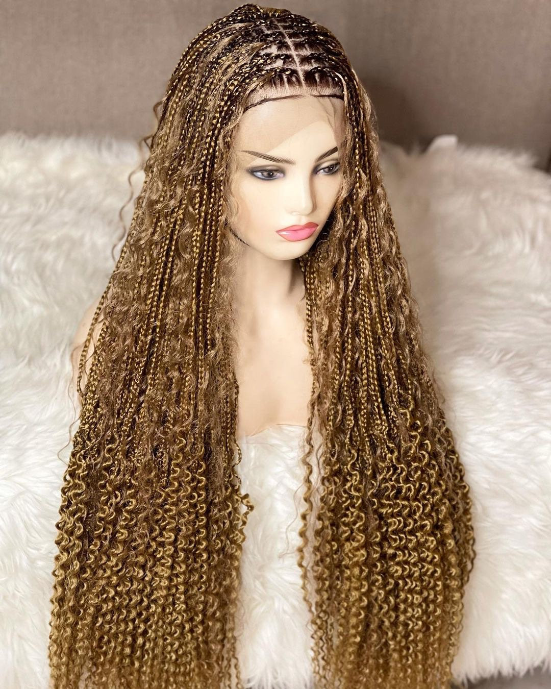 Goddess braid wig, Goddess braided wig, Box braid wig, Custom braid wig, Knotless braided wig, Bohemian braids, Boho braids