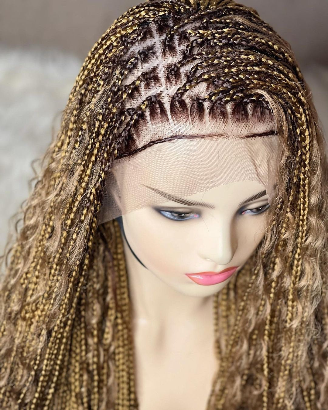 Goddess braid wig, Goddess braided wig, Box braid wig, Custom braid wig, Knotless braided wig, Bohemian braids, Boho braids