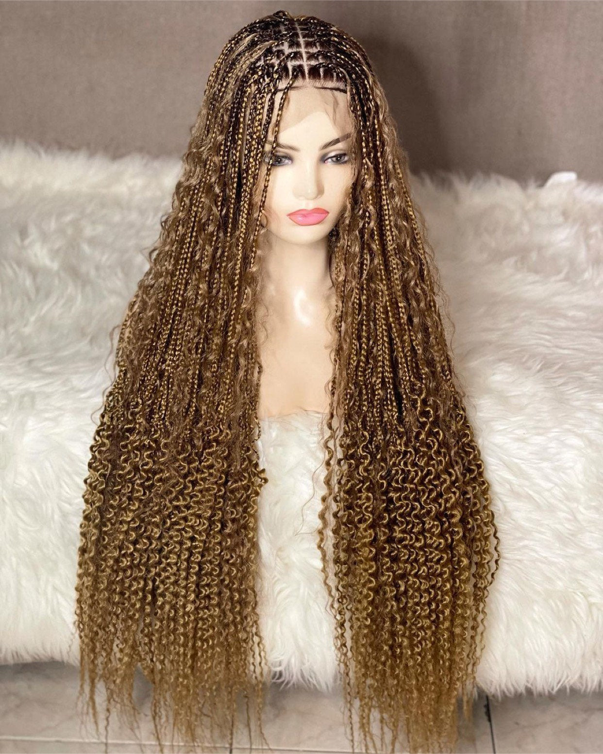Goddess braid wig, Goddess braided wig, Box braid wig, Custom braid wig, Knotless braided wig, Bohemian braids, Boho braids