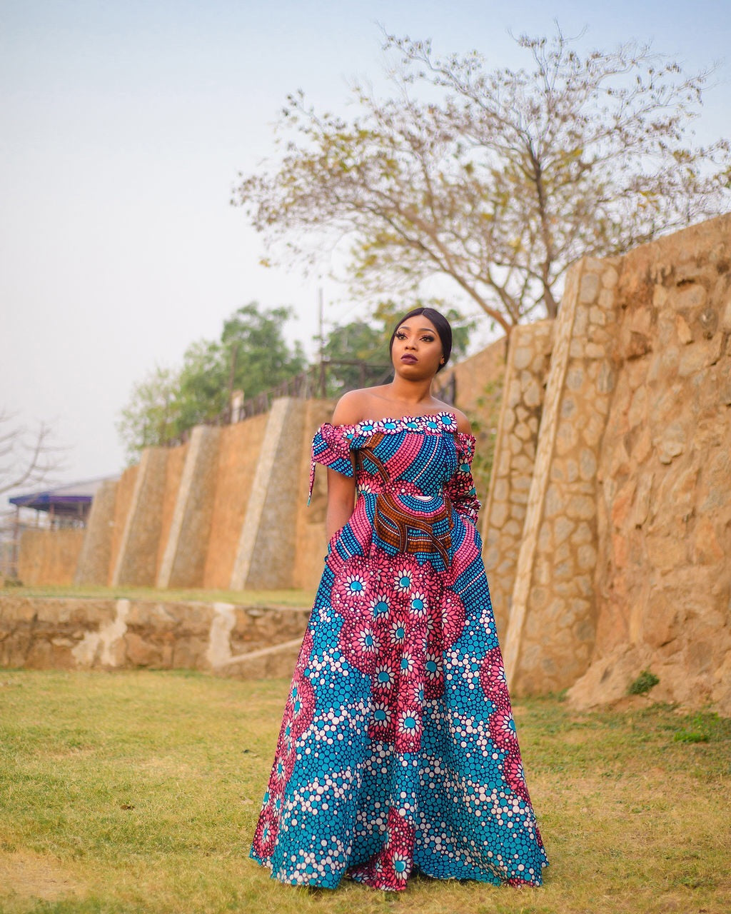 NEW IN Ashanti African print Ankara maxi dress - Afrothrone