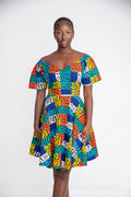 Yomi Midi African Print Dress
