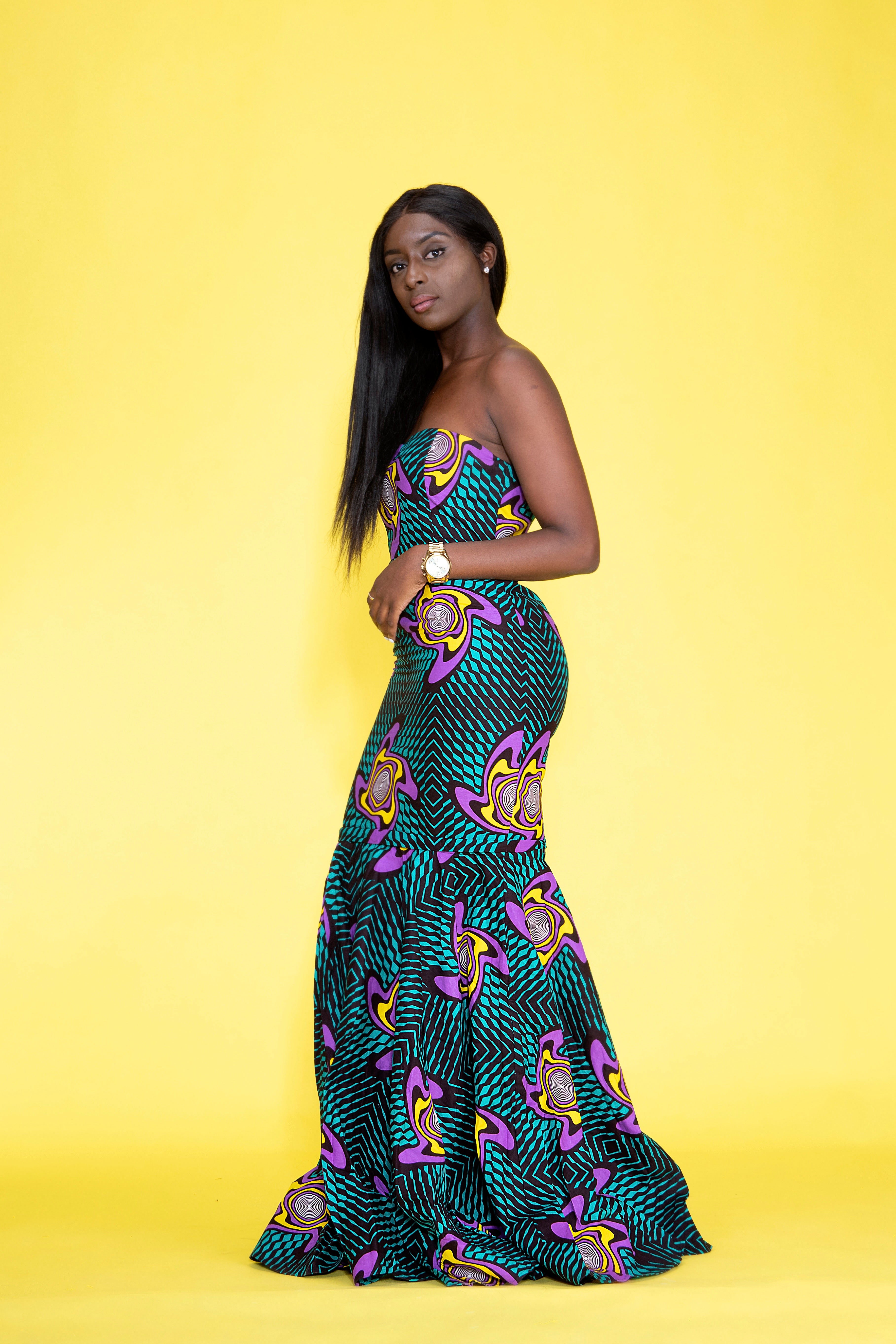 Didi African print Ankara multi way detachable fishtail dress Afrothrone