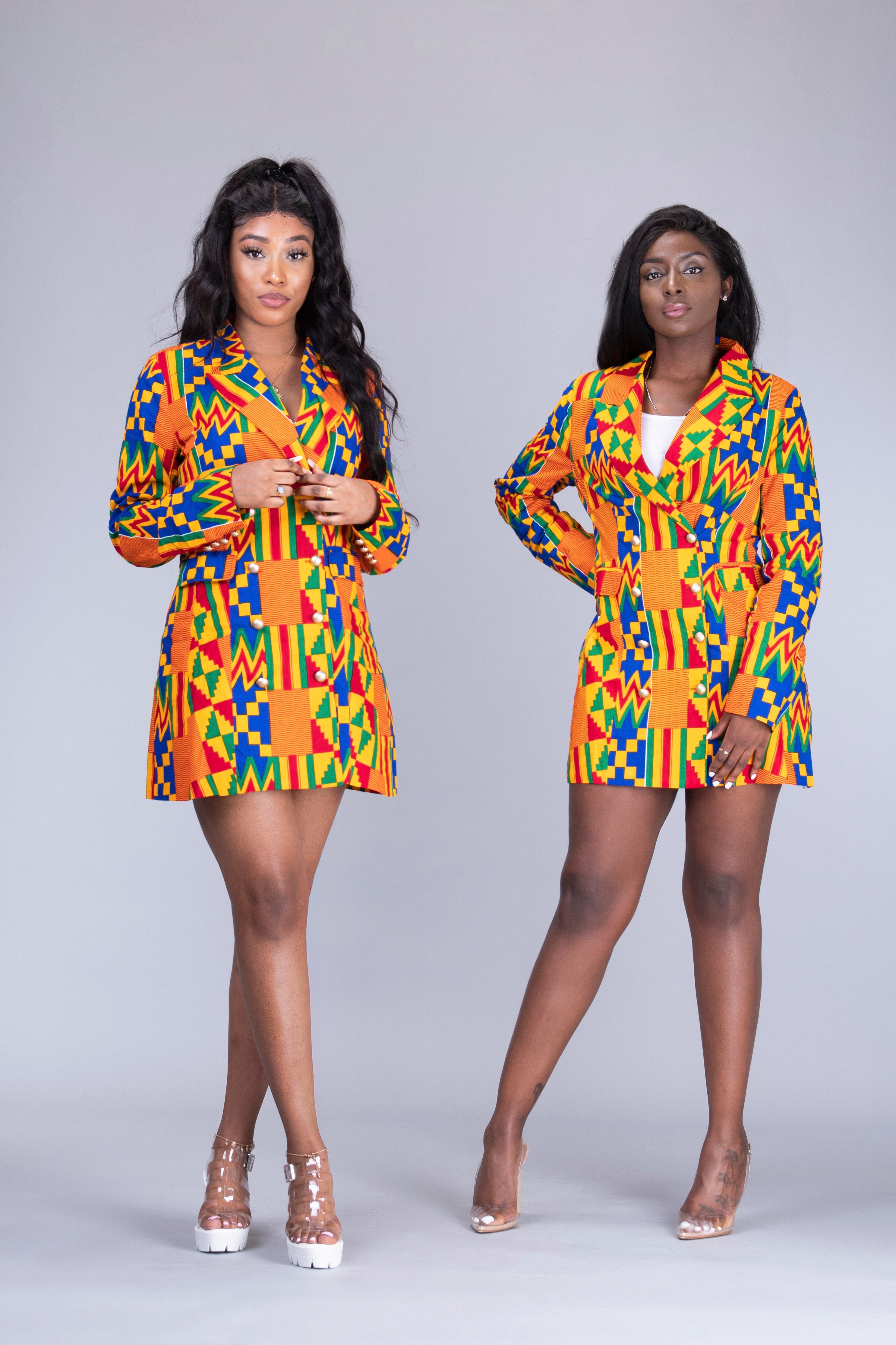Efya African Print kente 2 piece suit / blazer dress - Afrothrone