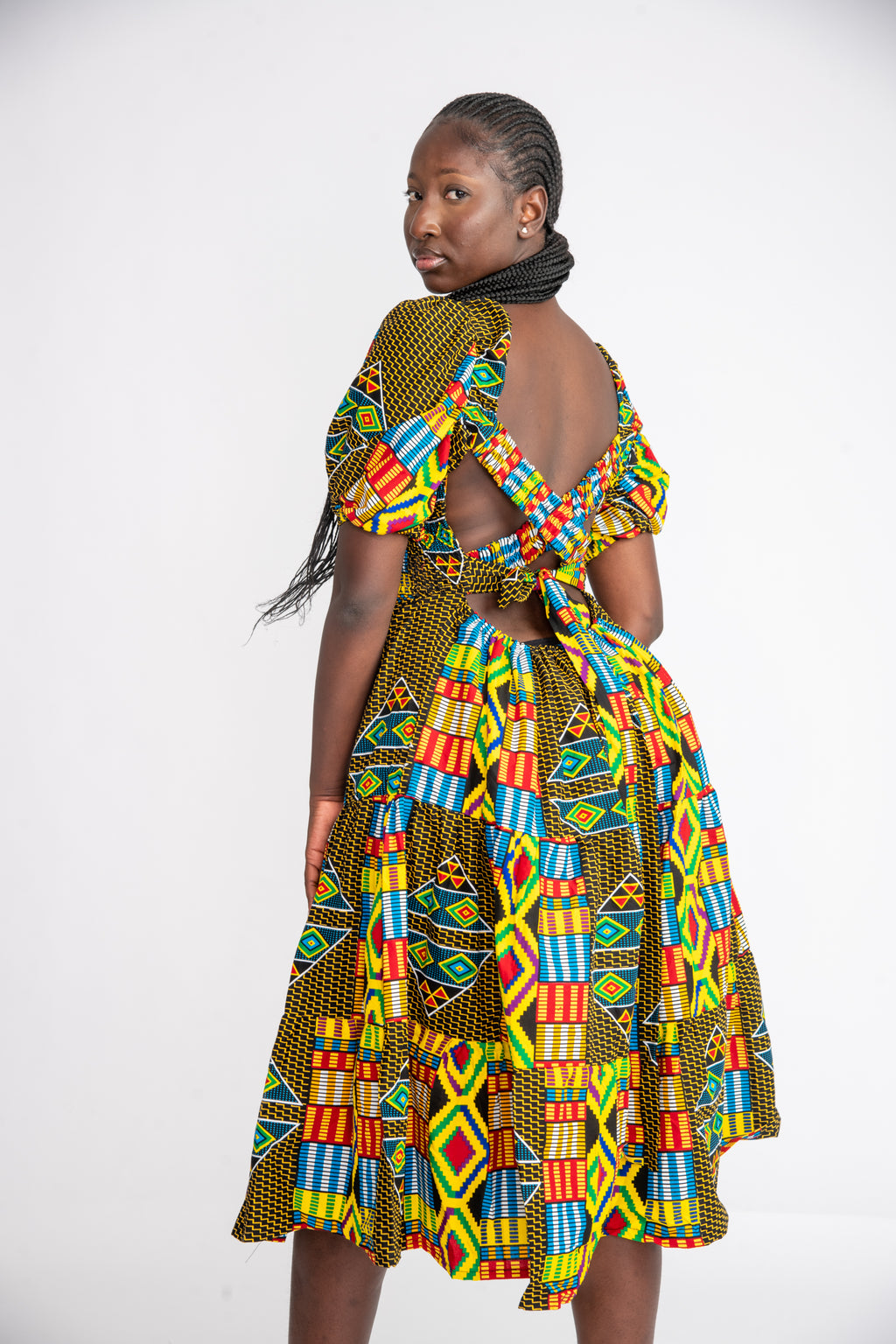 Seun Midi African Print Dress
