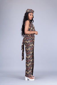 Madison African print Ankara 2 piece wrap trouser / pant skirt and top set - Afrothrone