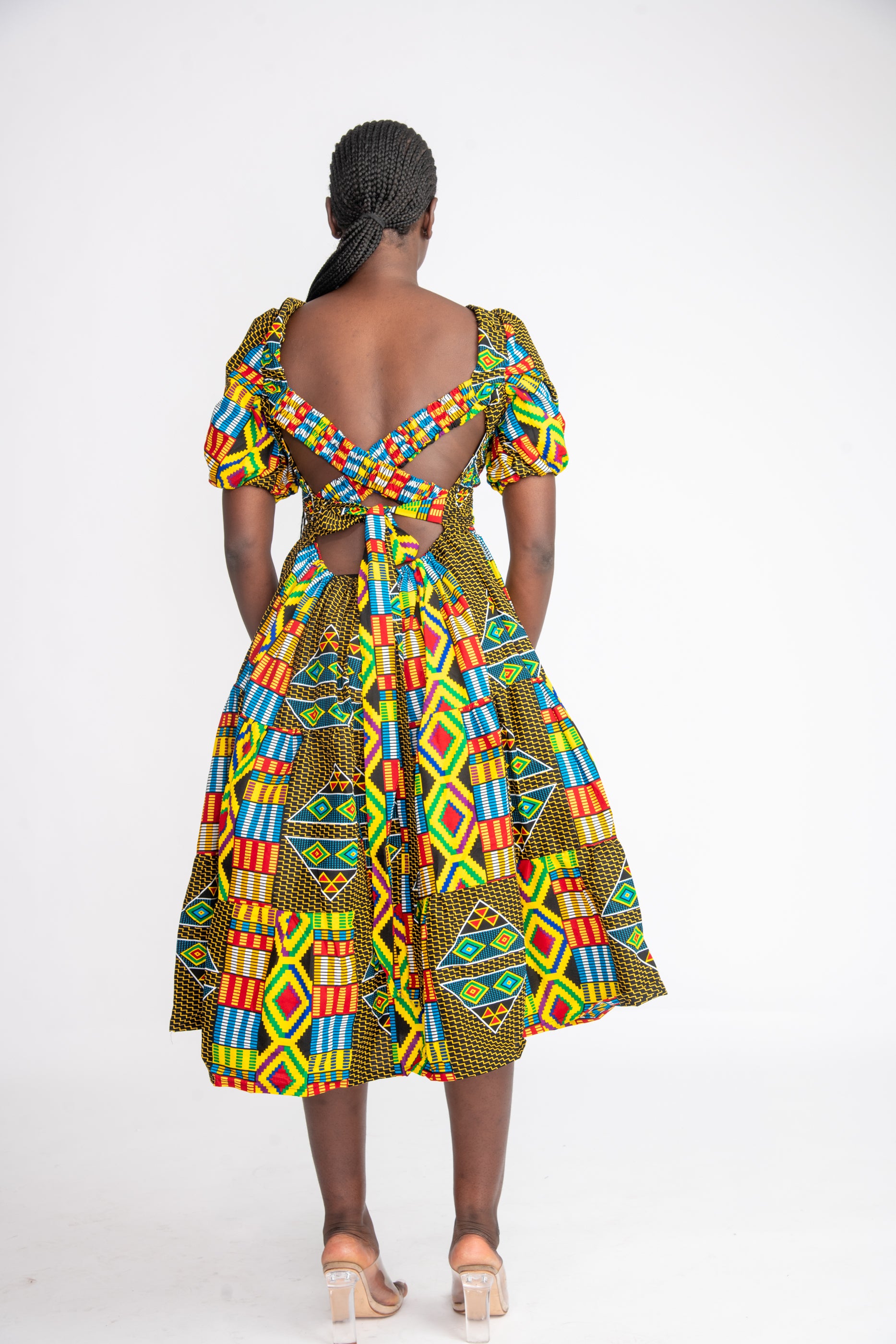 Seun Midi African Print Dress