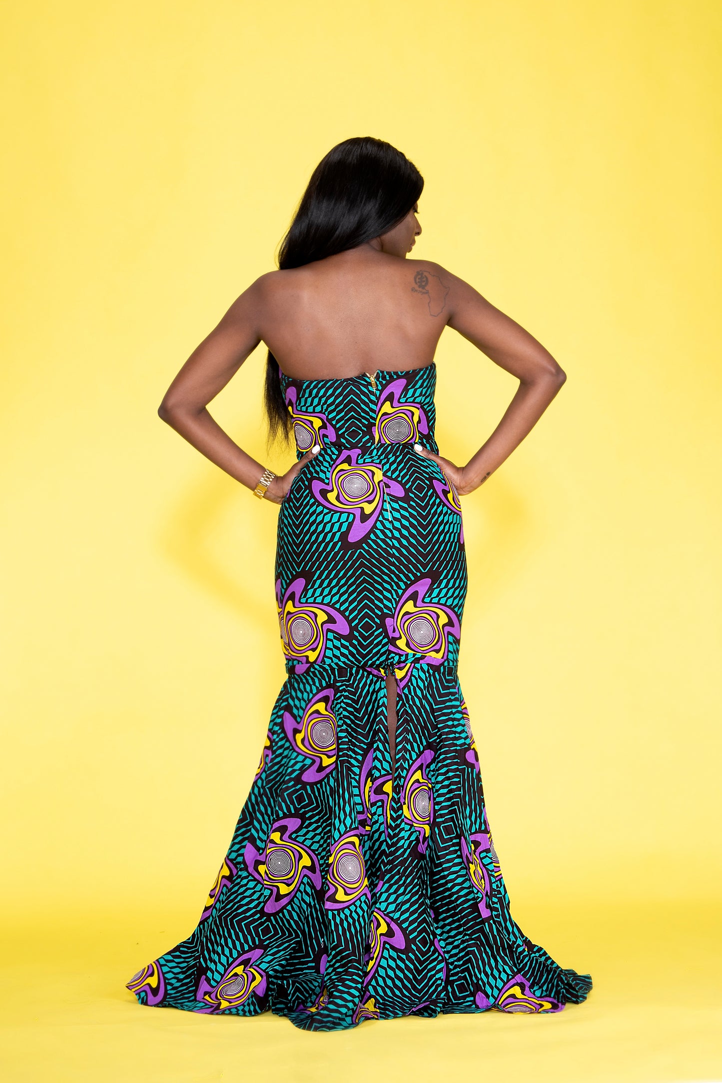 Didi African print Ankara multi-way detachable fishtail dress - Afrothrone