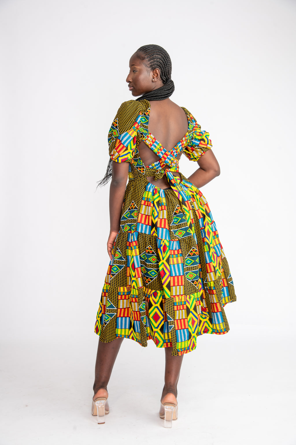 Seun Midi African Print Dress