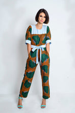 Load image into Gallery viewer, Doshima African Print Ankara jumpsuit with shirt details - Afrothrone