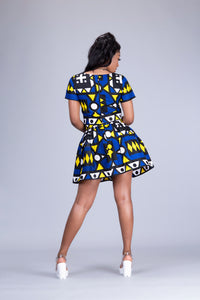 Wunmi 2 piece skater skirt and crop top matching set - Afrothrone