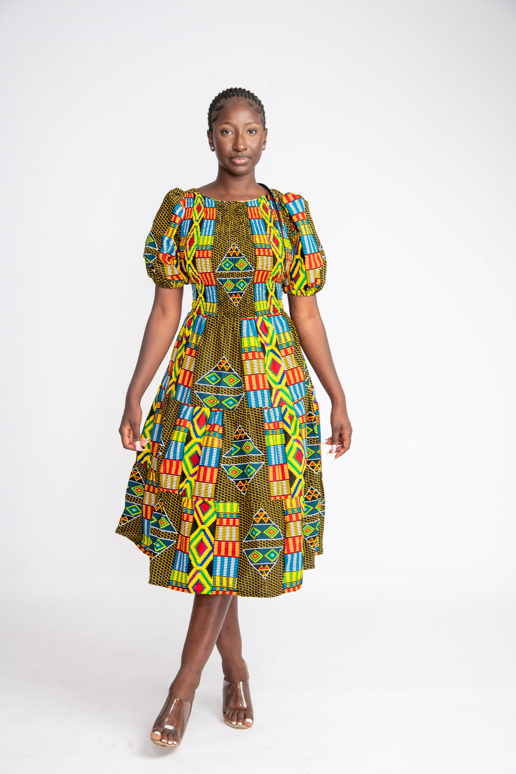 Seun Midi African Print Dress
