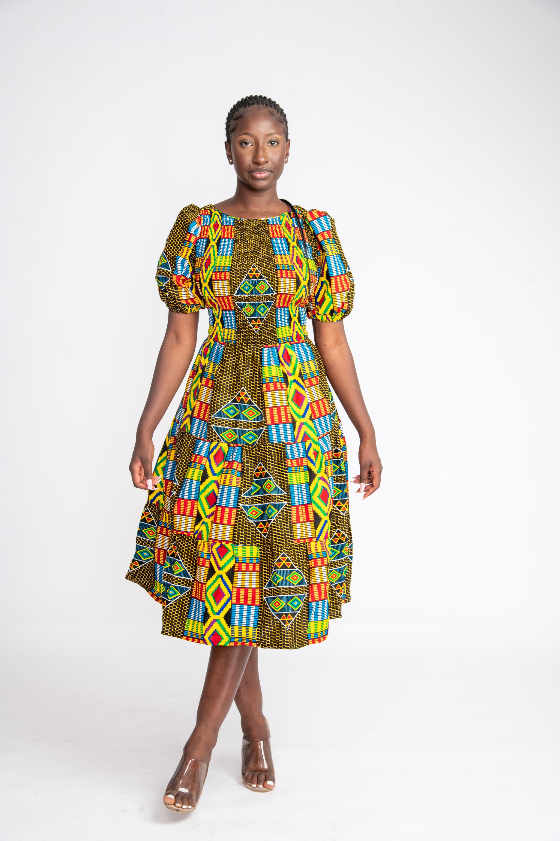 Seun Midi African Print Dress