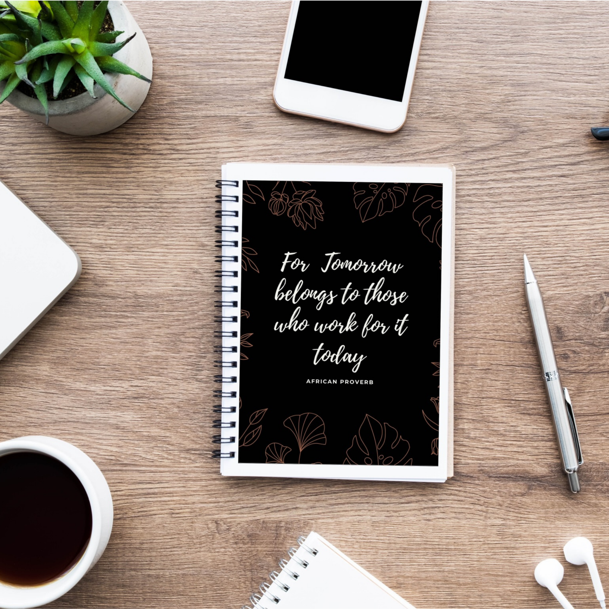 Wire notebook/Journal, with inspirational African proverb cover. Gift idea