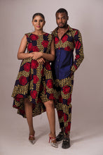 Load image into Gallery viewer, NEW IN Abims African print Ankara high low pleated flay dress - Afrothrone