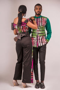 Ade African tie dye men shirt - Afrothrone