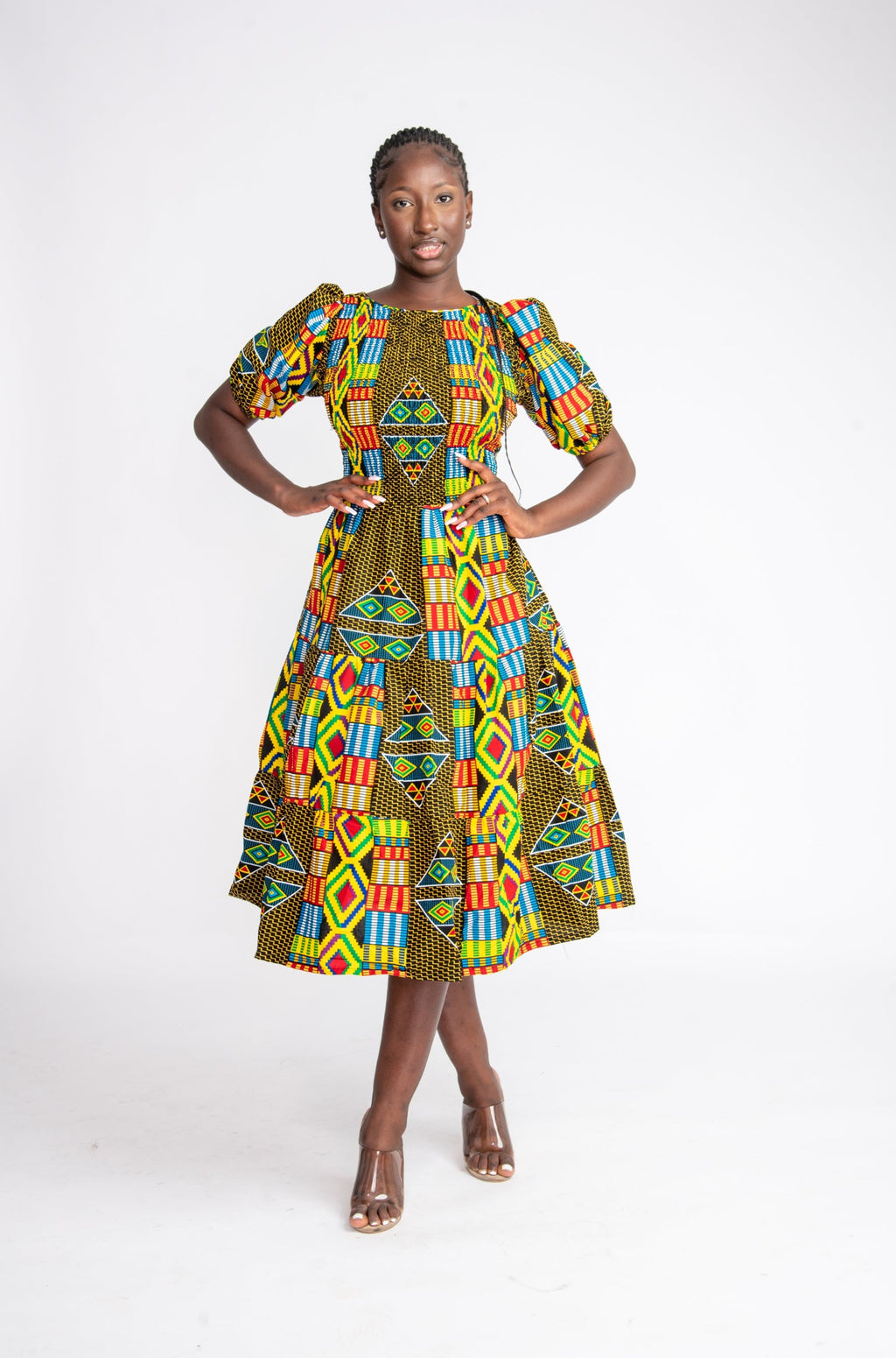Seun Midi African Print Dress