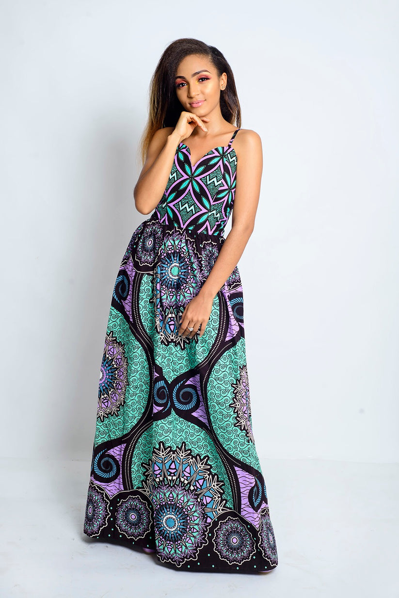 Kiki African Print Ankara Maxi Dress – Afrothrone